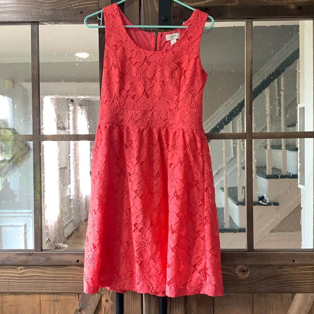 Ann Taylor Loft salmon dress